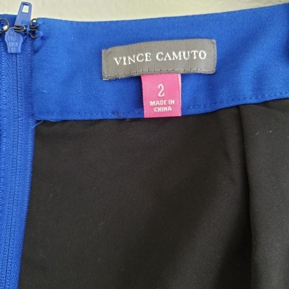 Vince Camuto Layered Tailored Mini Pencil Skirt Pleated front Pockets Size 2 - Picture 10 of 12